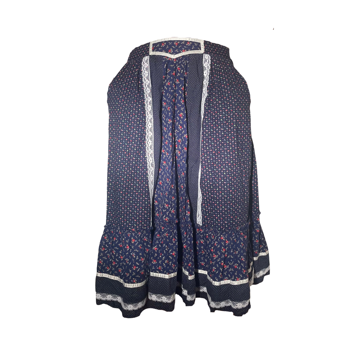 1970's Floral Prairie Midi Skirt