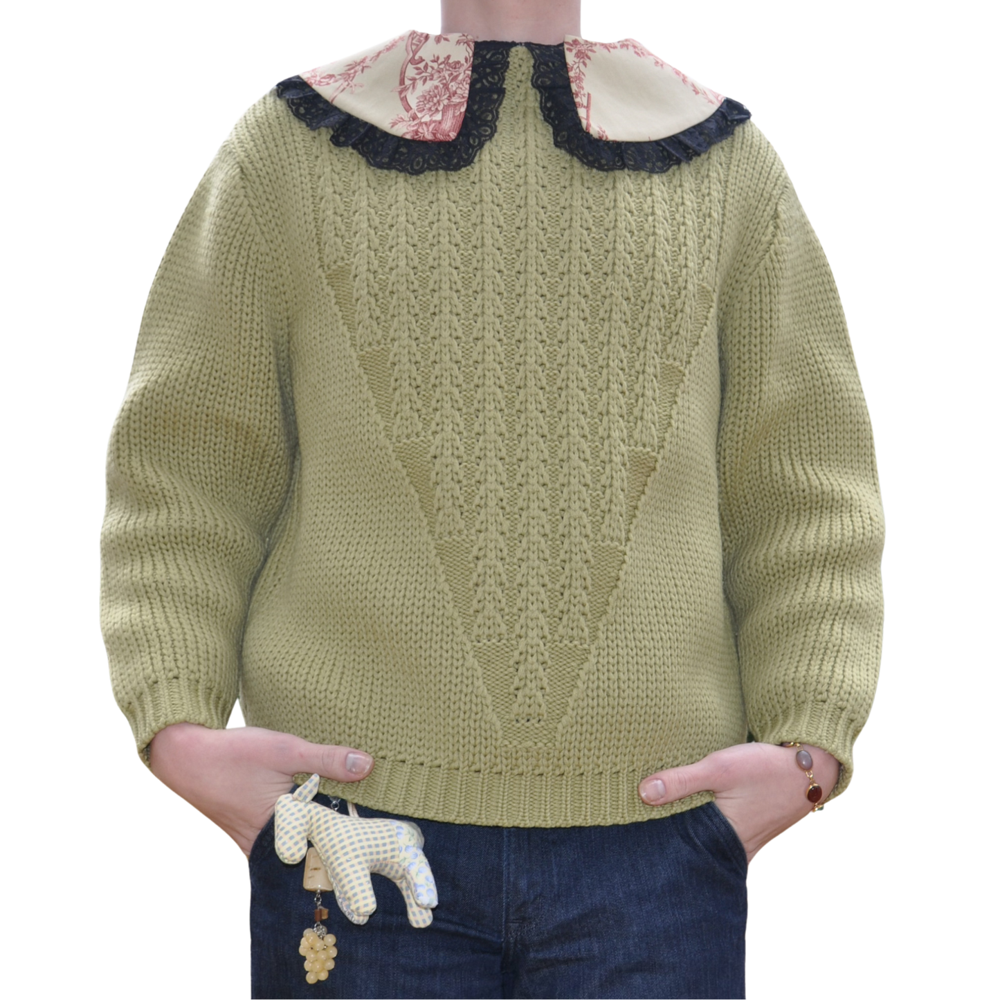 1950's Pure Wool Pea Green Sweater