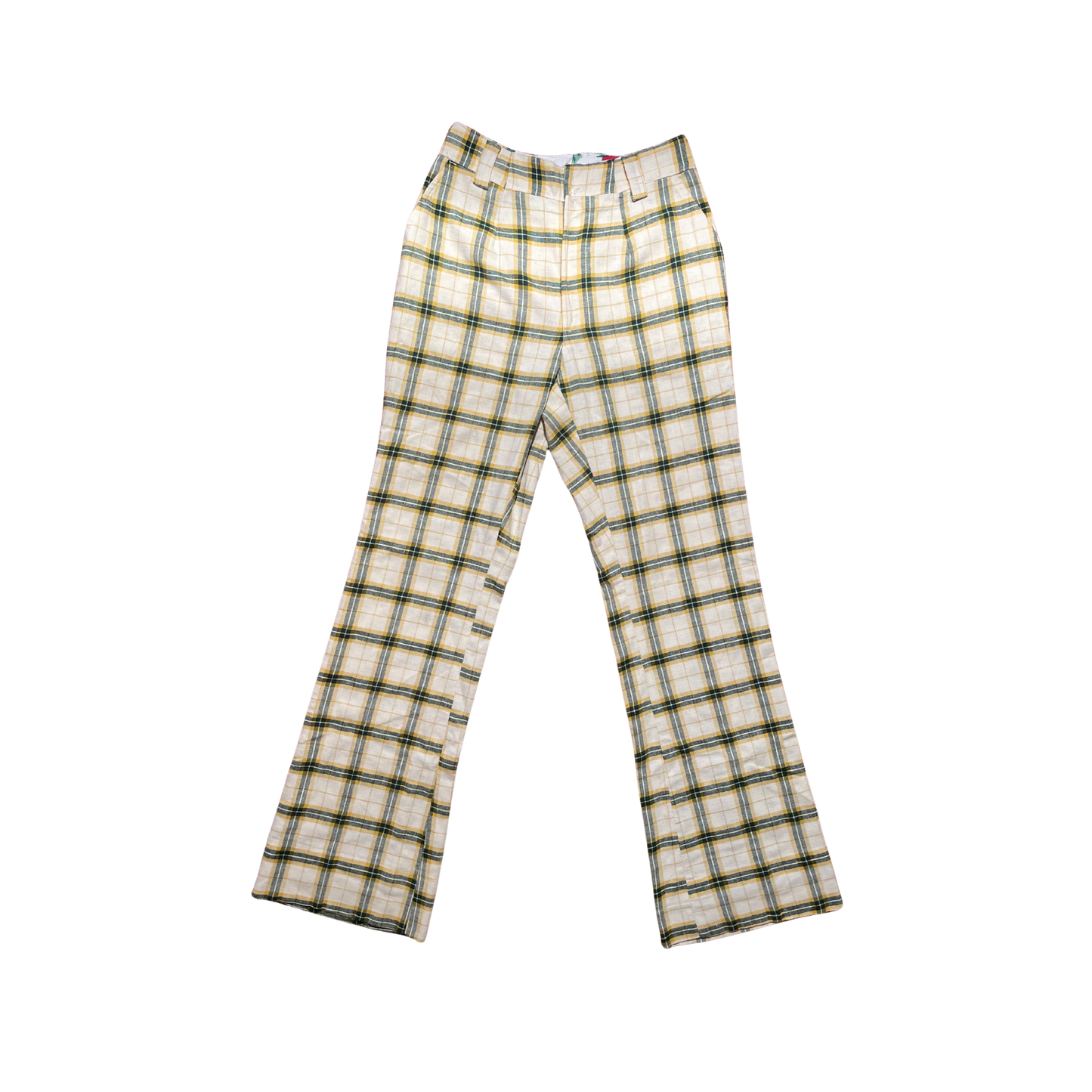 1970's Plaid Flared Trousers