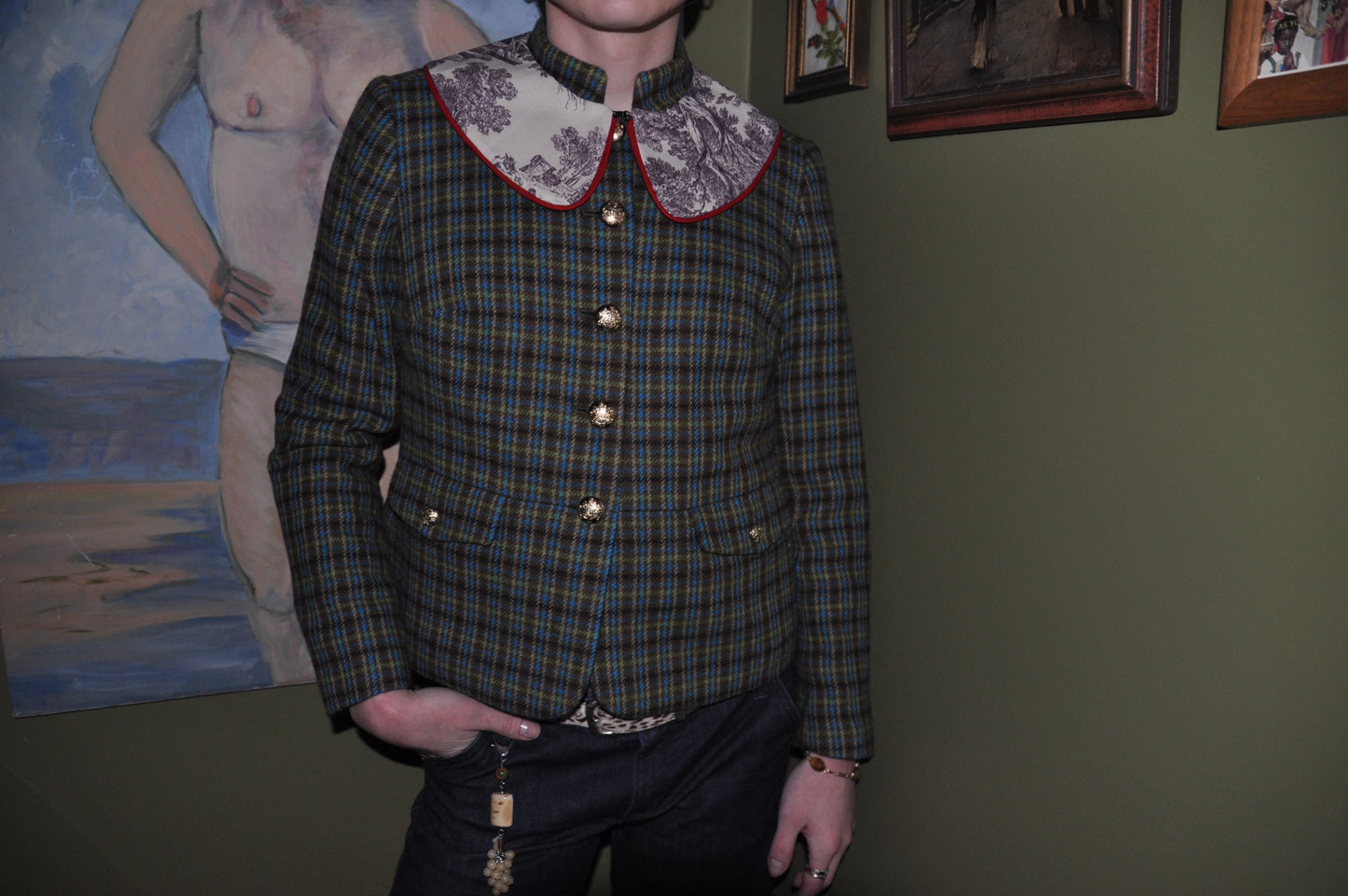 Violet Toile Collar