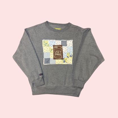 Gray Patchwork Soup Can Sweatshirt