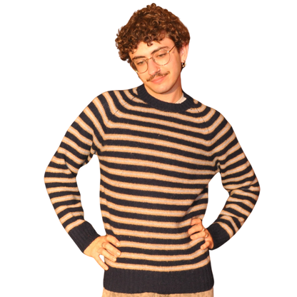 Vintage Striped Scottish Wool Sweater