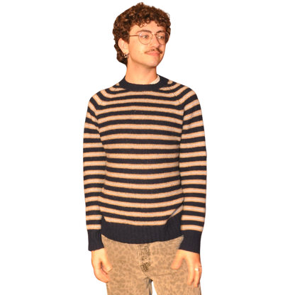 Vintage Striped Scottish Wool Sweater