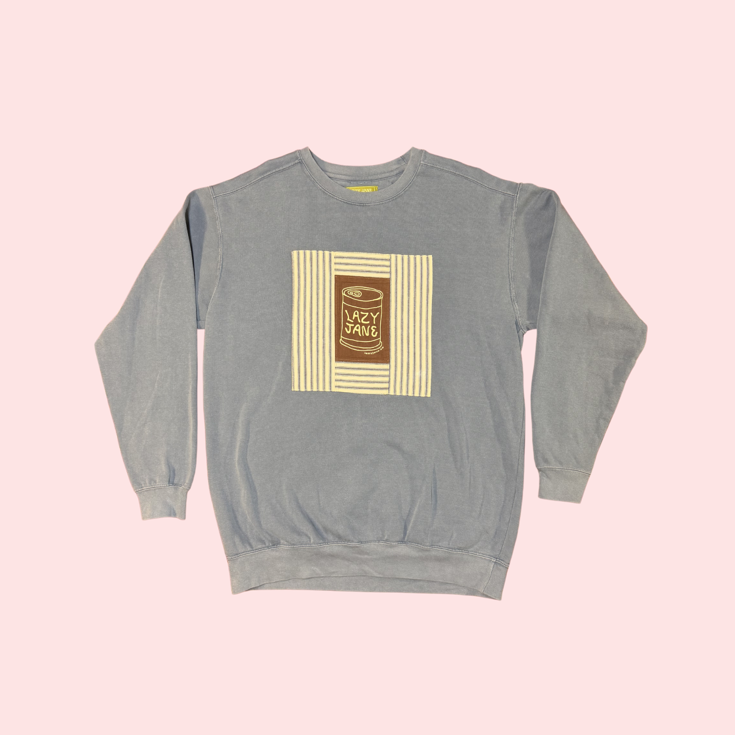 Blue Patchwork Soup Can Sweatshirt