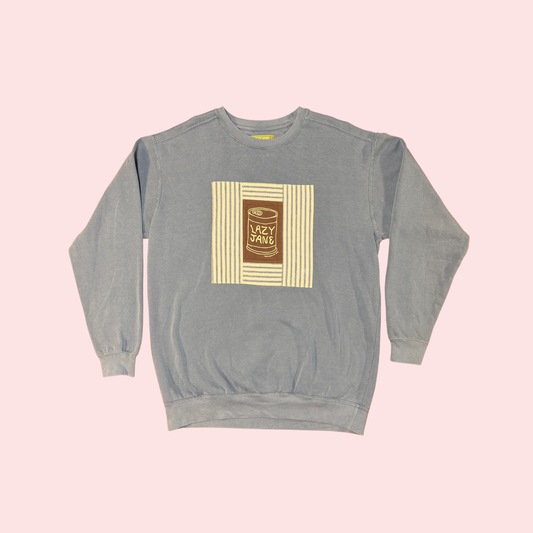 Blue Patchwork Soup Can Sweatshirt