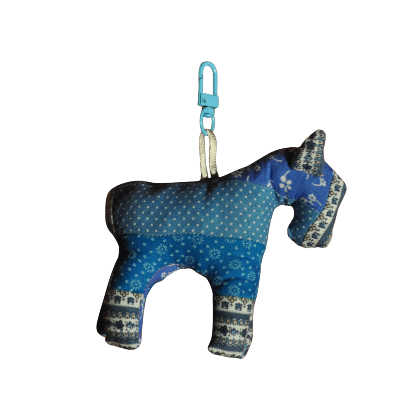 Patchwork Blue Horse Bag Charm