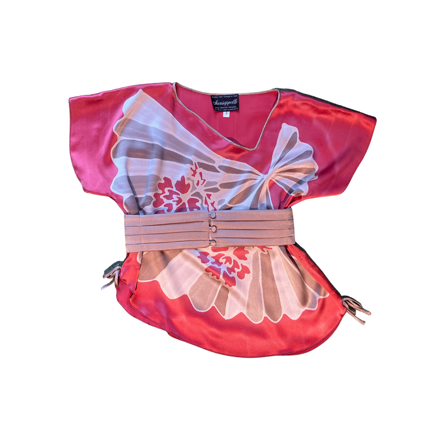 1970's Sansapelle Hand-Painted Silk Top
