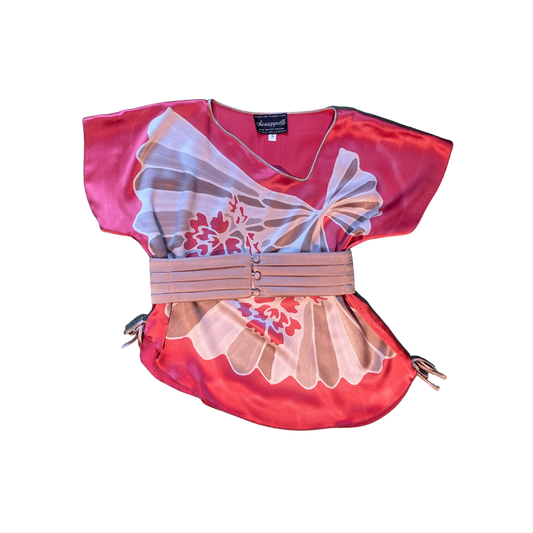 1970's Sansapelle Hand-Painted Silk Top