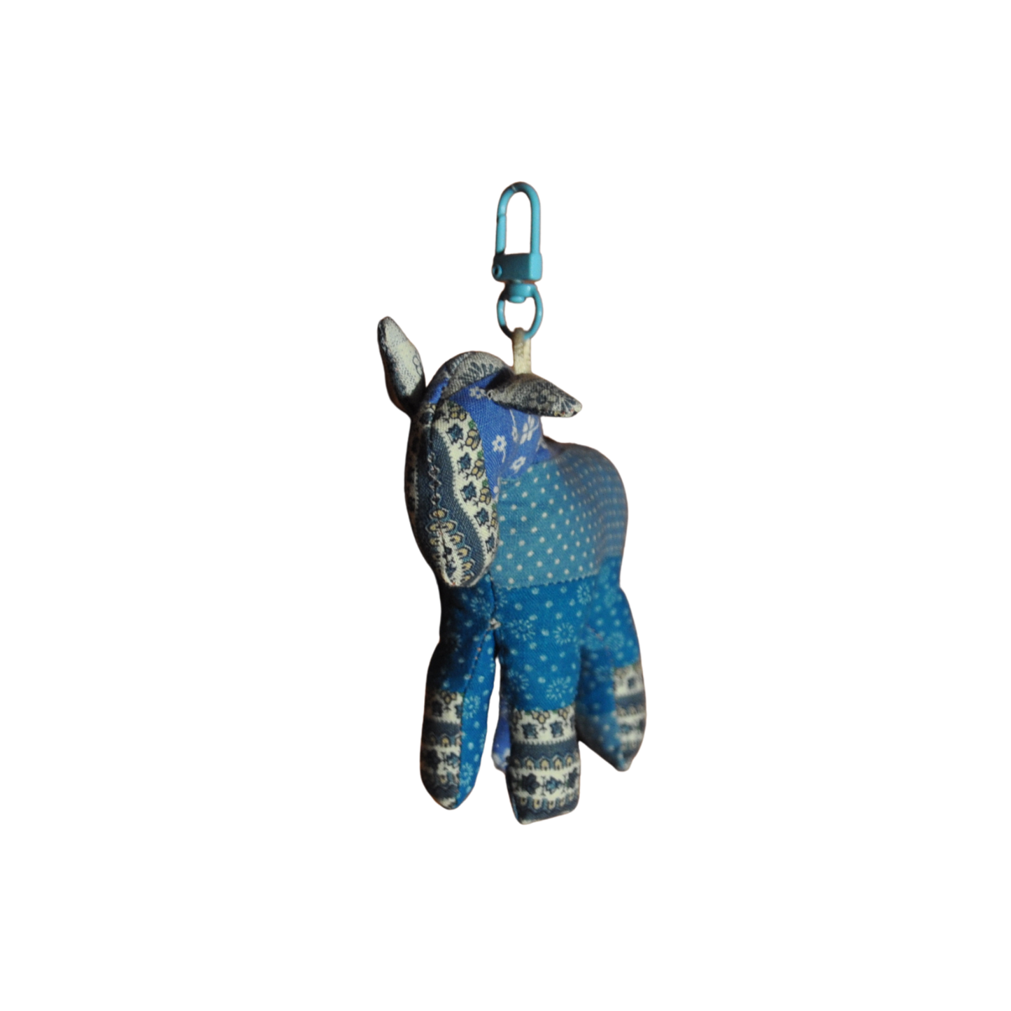 Patchwork Blue Horse Bag Charm