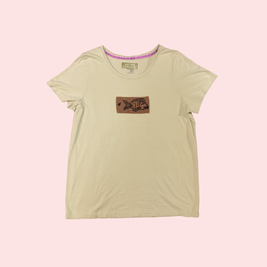 Pea Green Patchwork Fish T-Shirt
