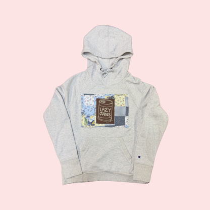 Gray Patchwork Soup Can Hoodie