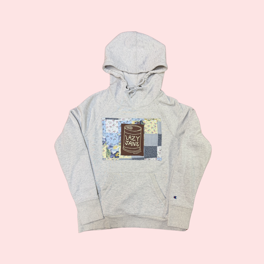Gray Patchwork Soup Can Hoodie