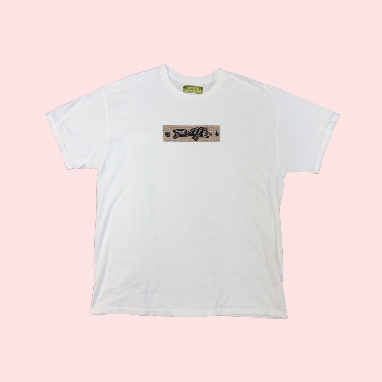 White Patchwork Fish T-shirt
