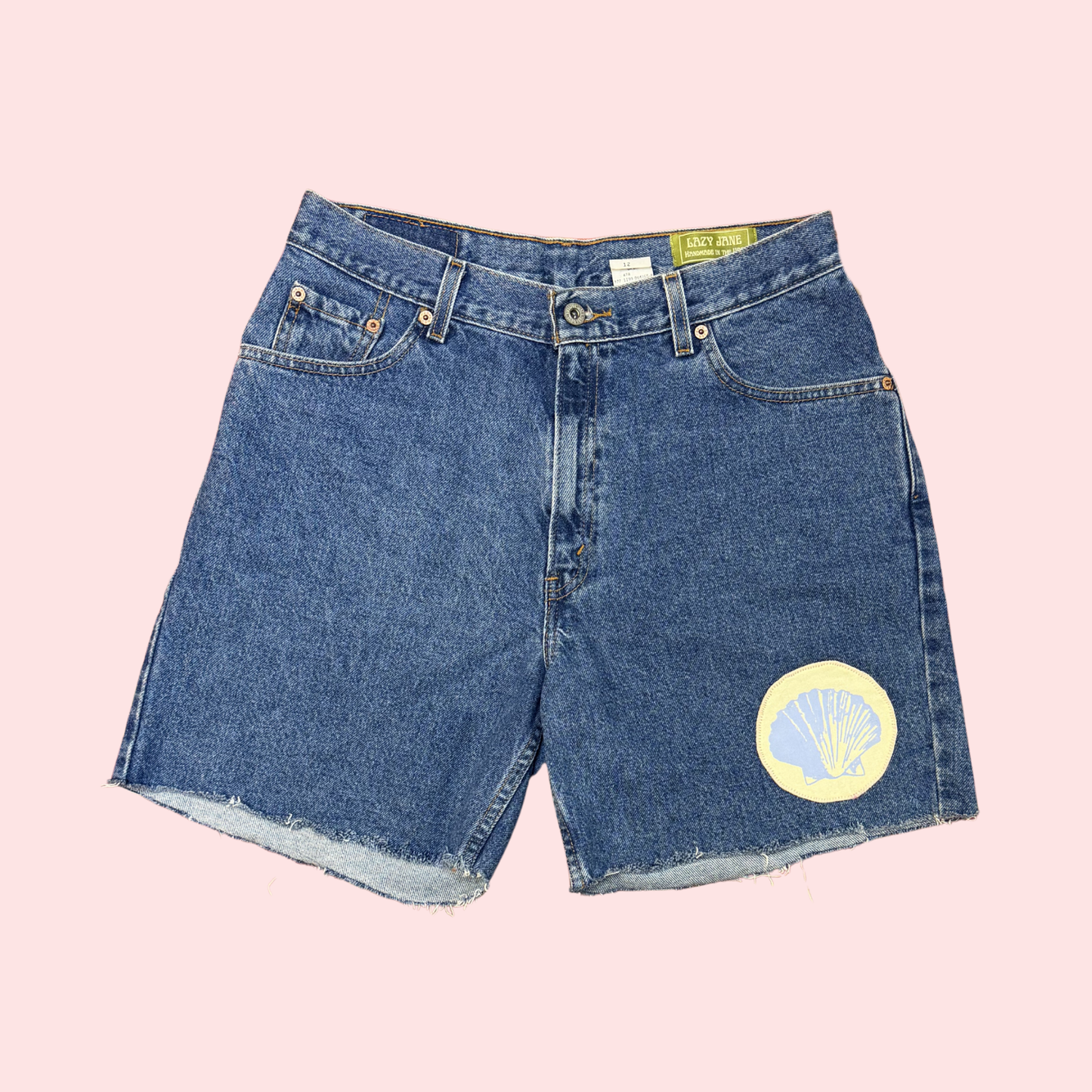 Patchwork Shell Levi Denim Shorts