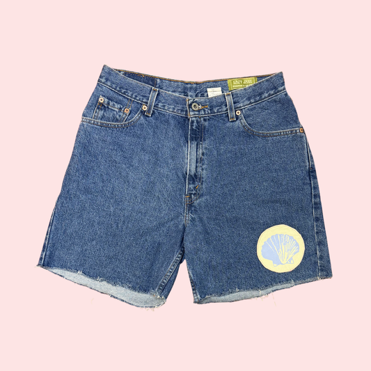 Patchwork Shell Levi Denim Shorts