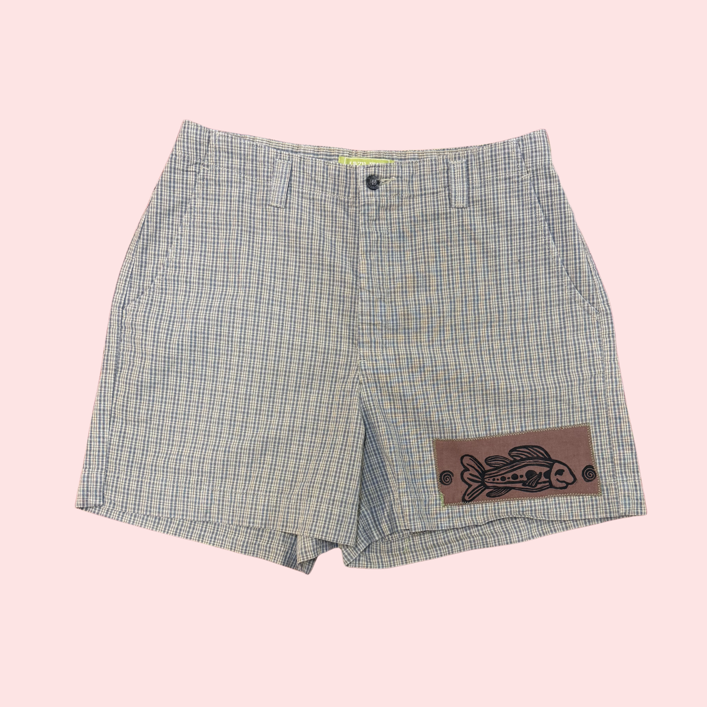Plaid Patchwork Fish Shorts