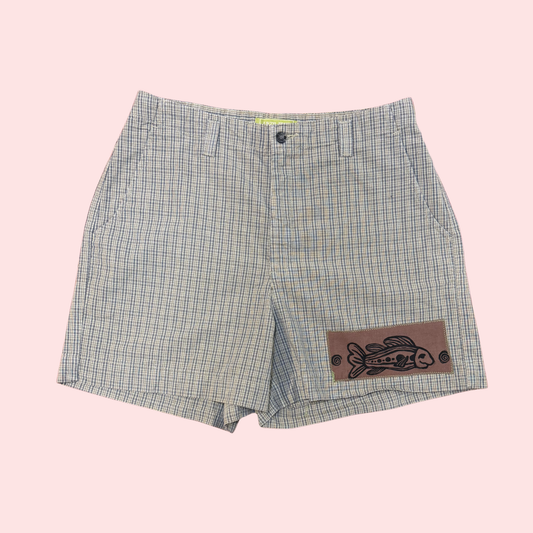 Plaid Patchwork Fish Shorts
