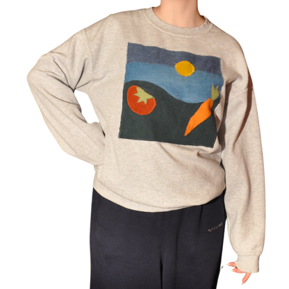 Lazy Jane Produce Patchwork Crewneck Sweatshirt