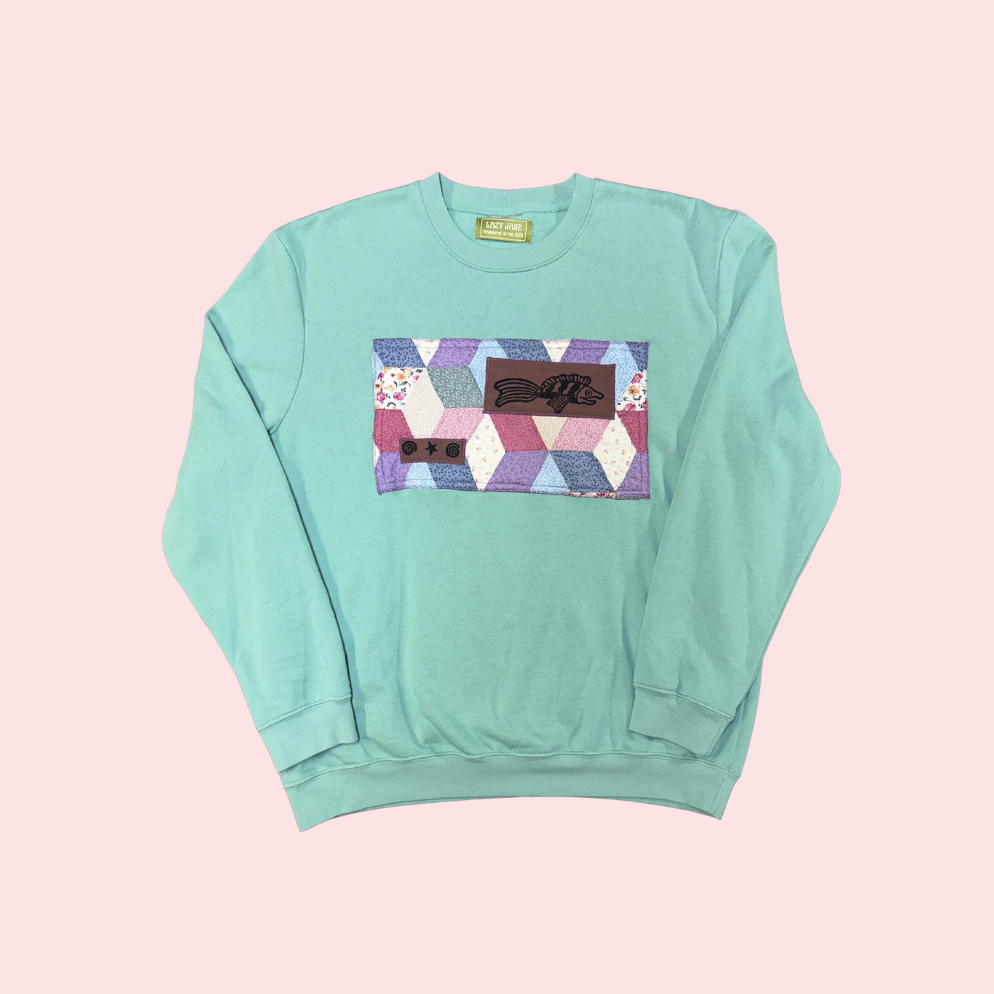 Patchwork Fish Quilt Crewneck