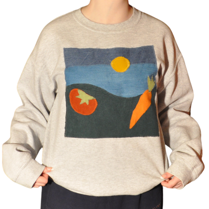 Lazy Jane Produce Patchwork Crewneck Sweatshirt