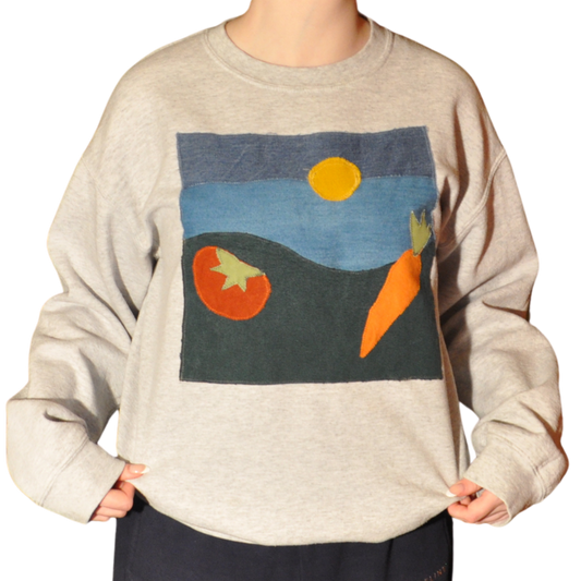 Lazy Jane Produce Patchwork Crewneck Sweatshirt