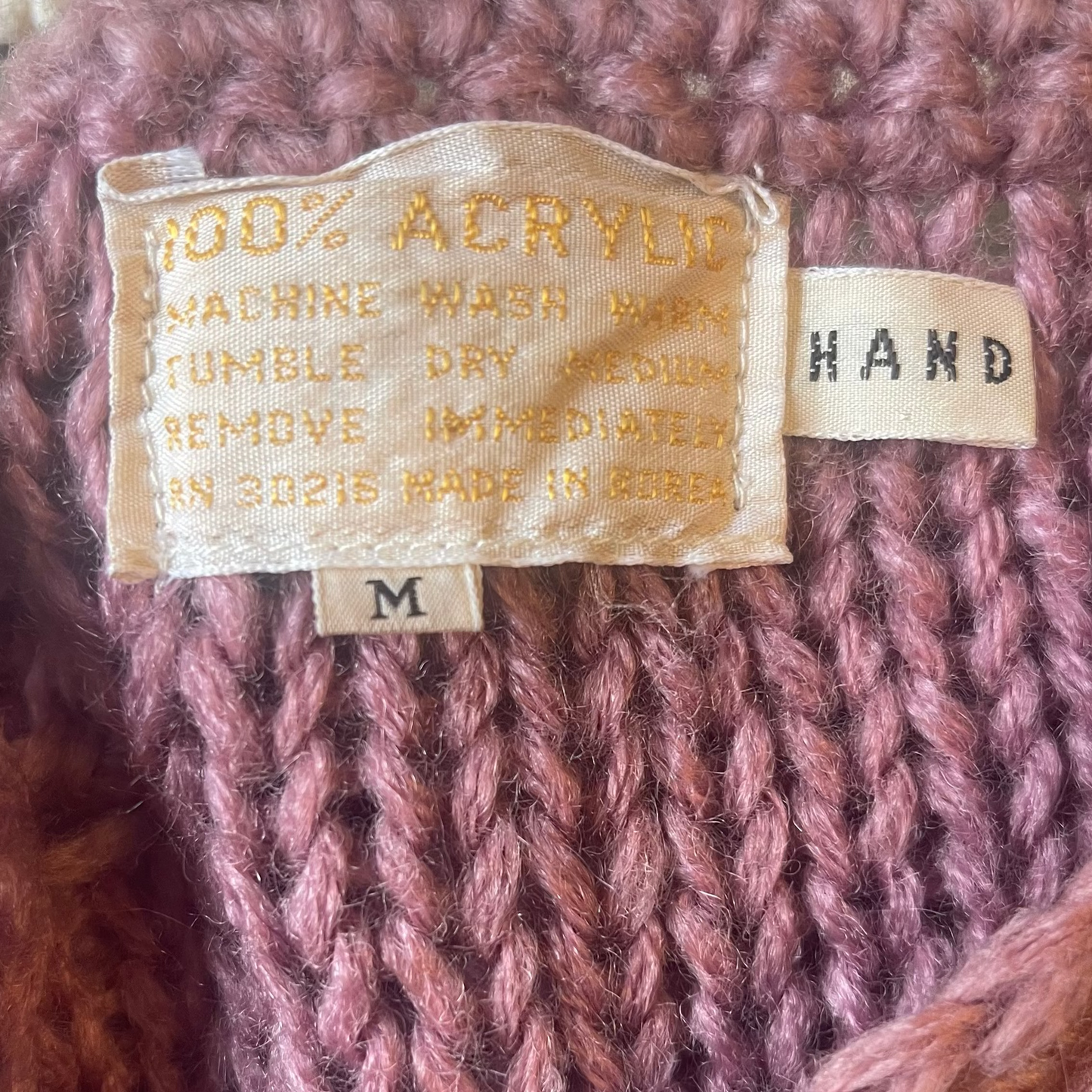 Hand Knit Mauve Sweater