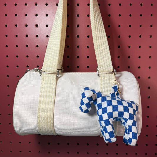 Blue and White Check Horse Bag Charm
