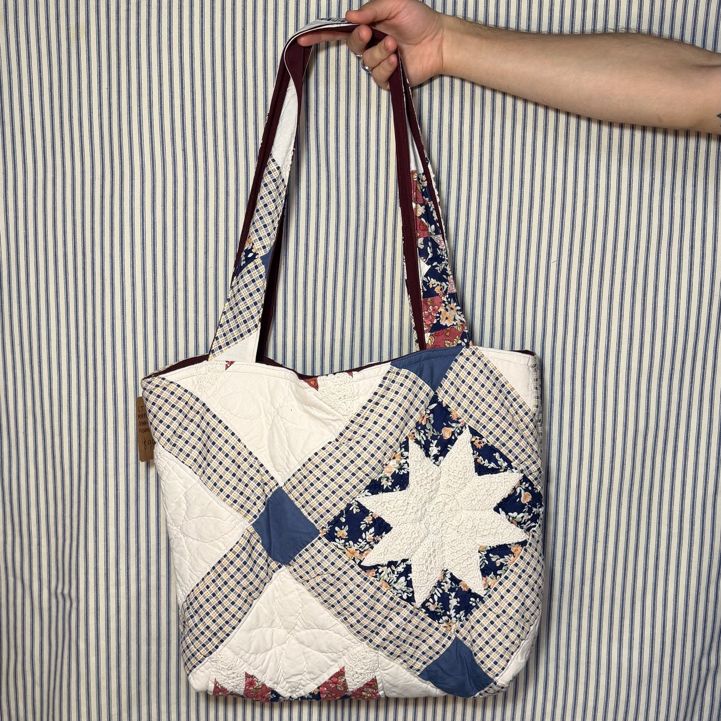 Classic Floral Star Quilted Market Bag